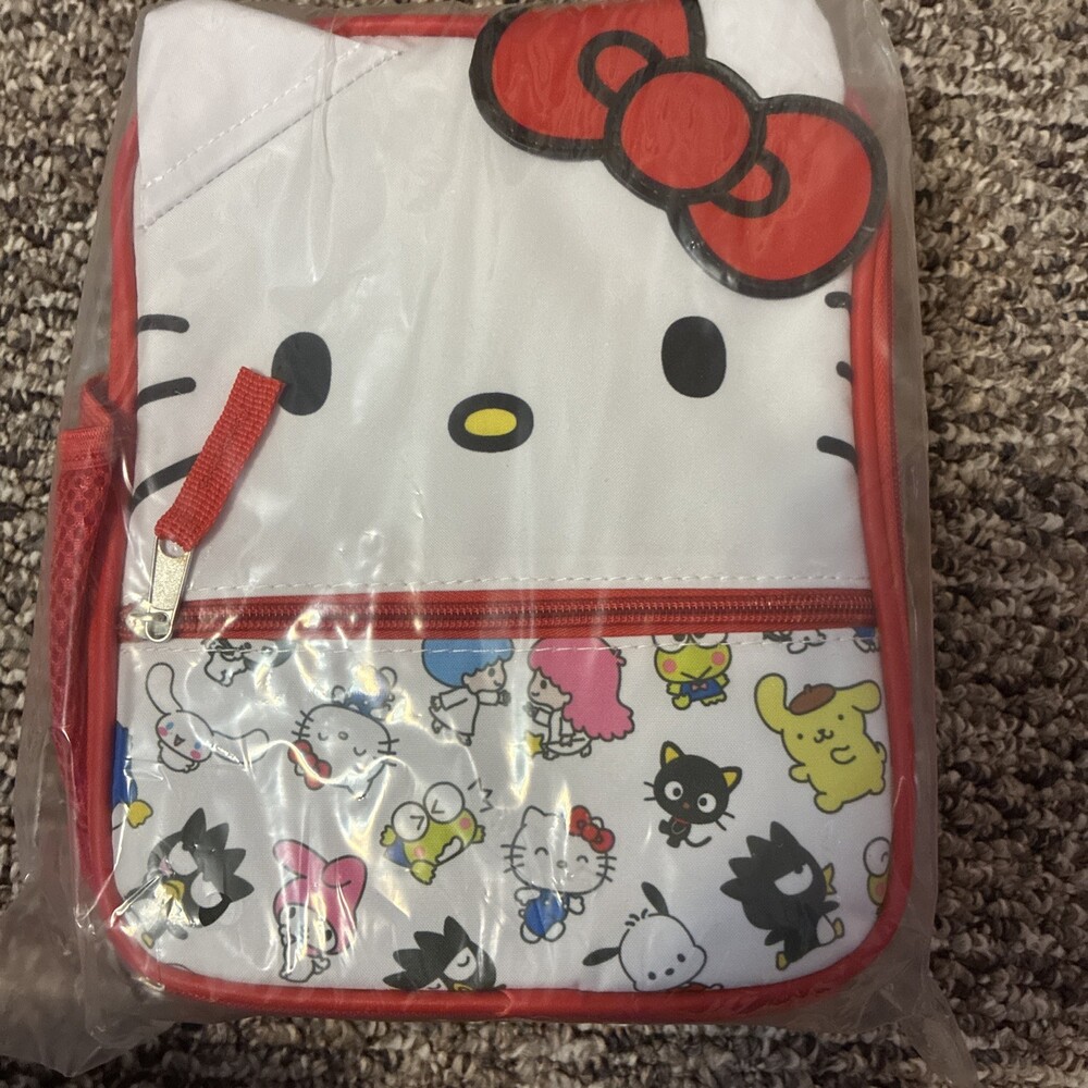 2025 Hello Kitty Friends Lunch Box Bag Tote Insulated Red Bow White NEW
